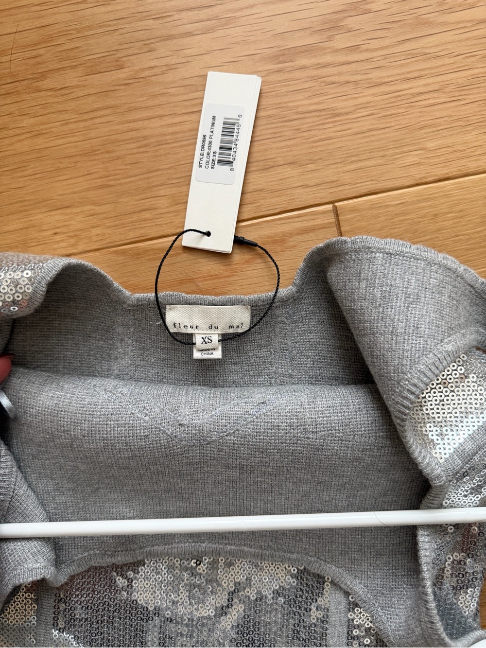 Fleur du Mal Gray Sequin Knit Top - Picture 6 of 10